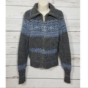 Free People Wool Fair Isle Knit Sweater Cardigan S